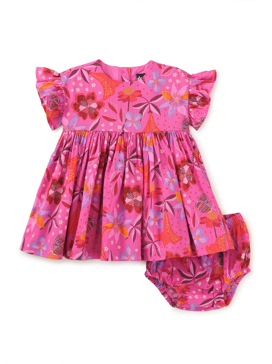 Pink Floral Baby Dress Set