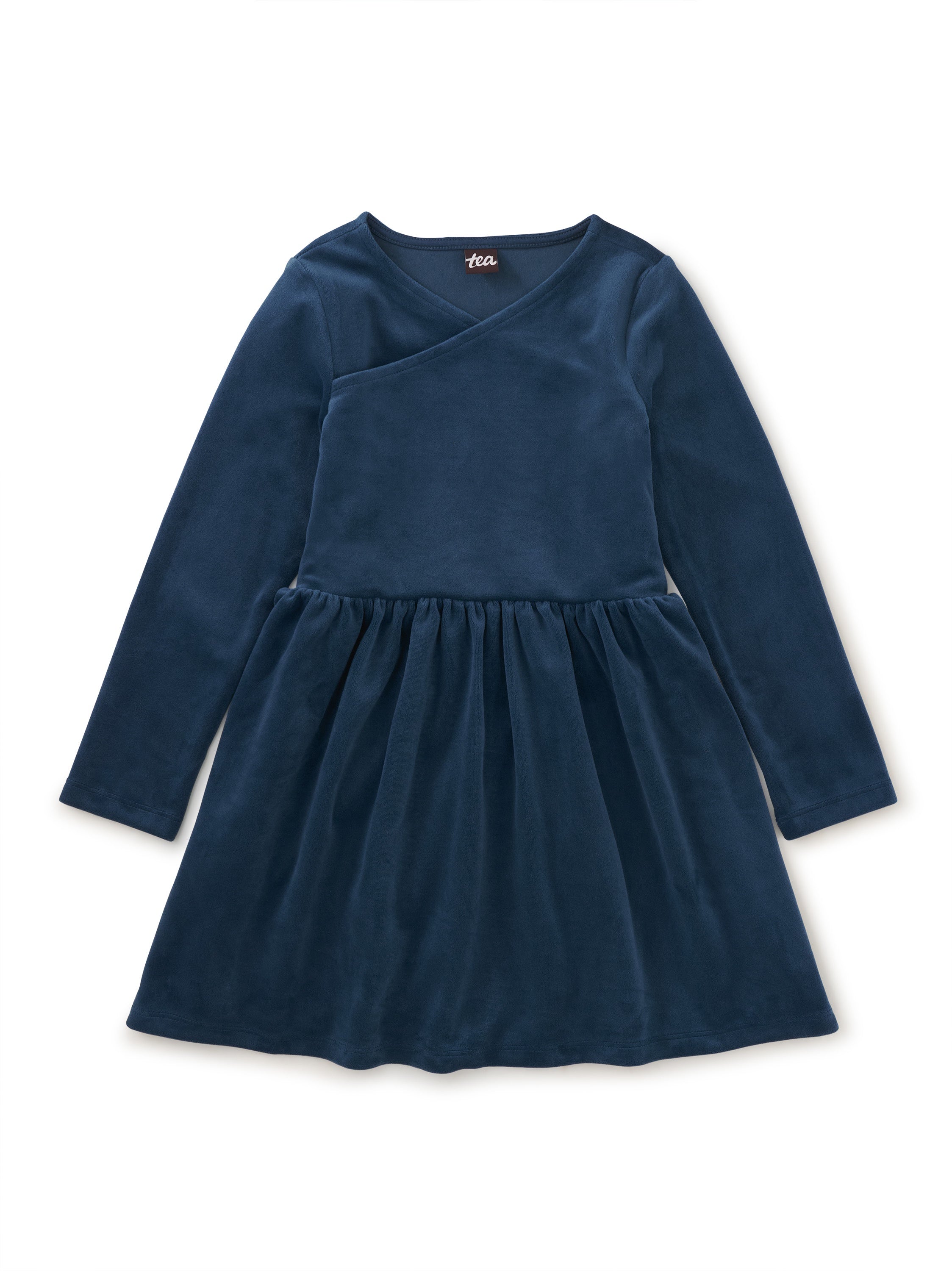 Velour Wrap Neck Dress
