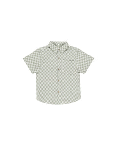 Sage Check Collard Shirt