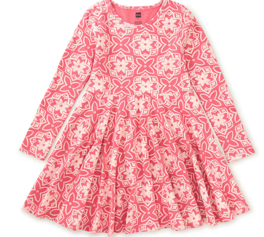 Geometric Floral Twirl Dress