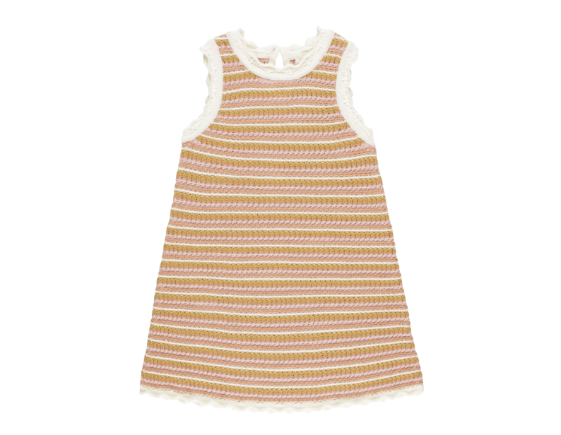 Crochet Stripe Mini Dress