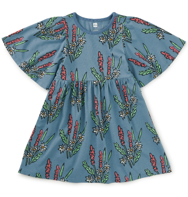 Butterfly Sleeve Floral Dress