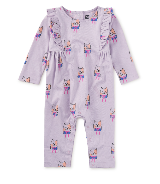 Bow Tie Cats Romper