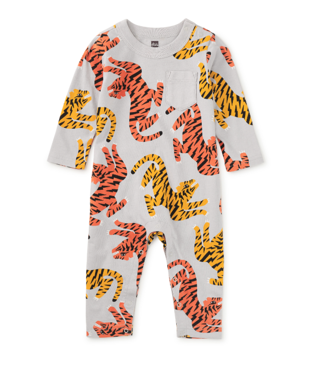 Lightning Tiger Long Sleeve Romper