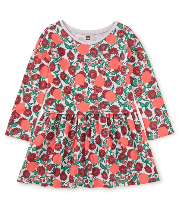 Persimmon Dot Floral Dress
