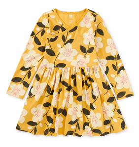Plum Blossom Wrap Neck Dress