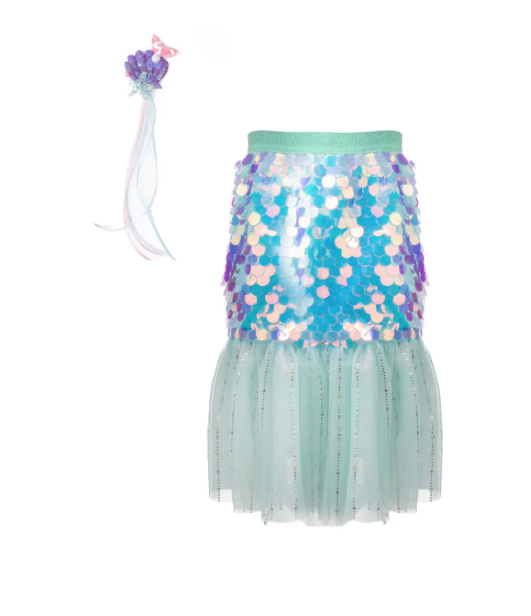 Bling Bling Mermaid Skirt & Hairclip Set