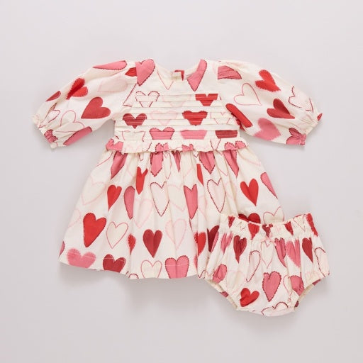 baby girls renee dress set - gradient hearts