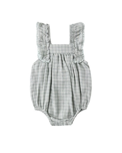 MAYA ROMPER GREEN GINGHAM