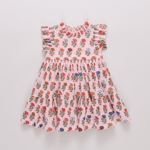 girls jennifer dress - multi flower drop