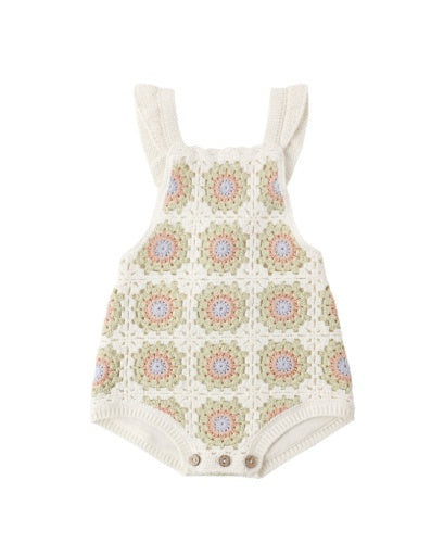 CROCHET ROMPER CITRON DAISY CHECK