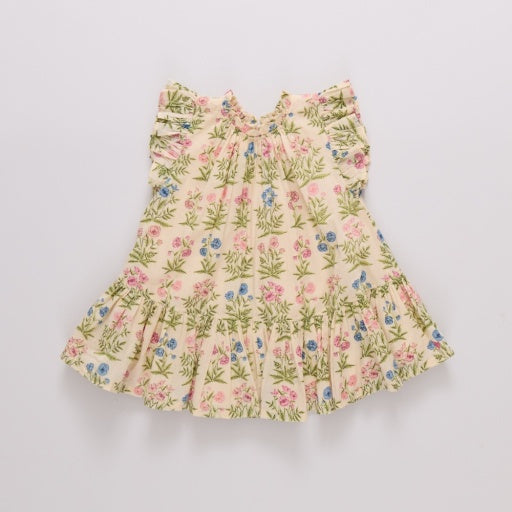 girls harper dress - leafy floral