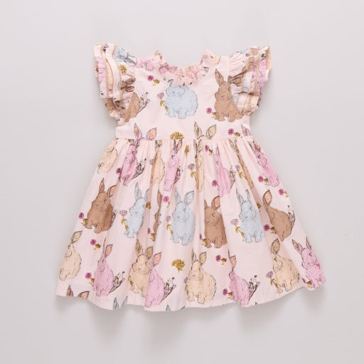 girls jennifer double ruffle dress - vintage bunnies