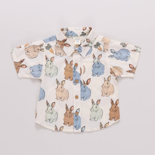 boys jack shirt - blue vintage bunnies