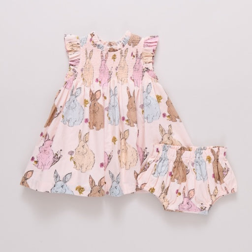 baby girls stevie dress set - vintage bunnies