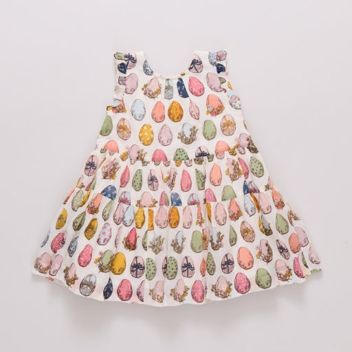 girls eloise ruffle dress - multi eggs
