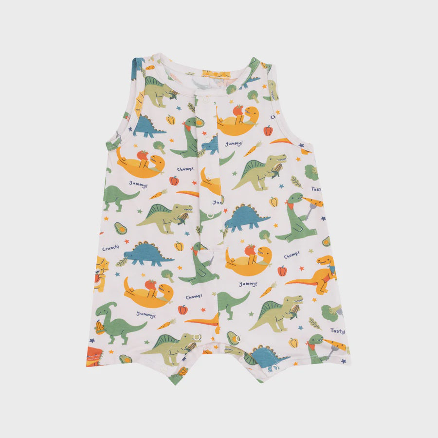 Veggie Dinos Sleeveless Shortie Romper