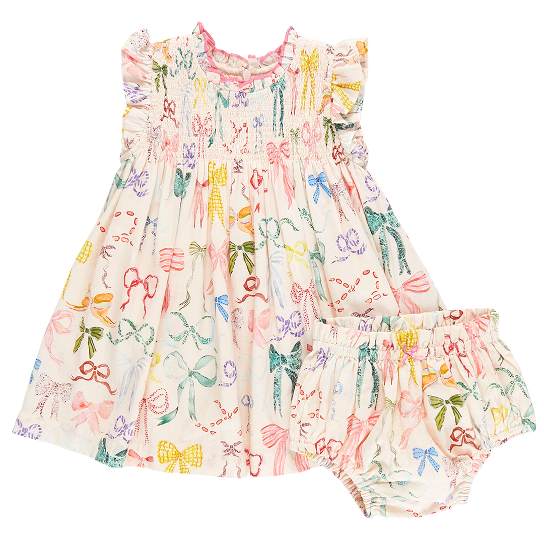 Watercolor Bows Baby Dress