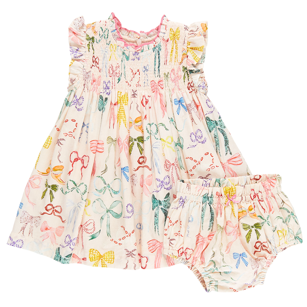 Watercolor Bows Baby Dress