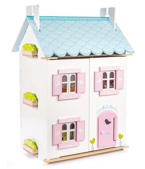 Blue Bird Dollhouse with Furniture